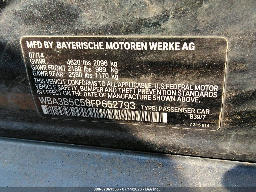2015 BMW 3 SERIES 328I XDRIVE - WBA3B5C58FP652793
