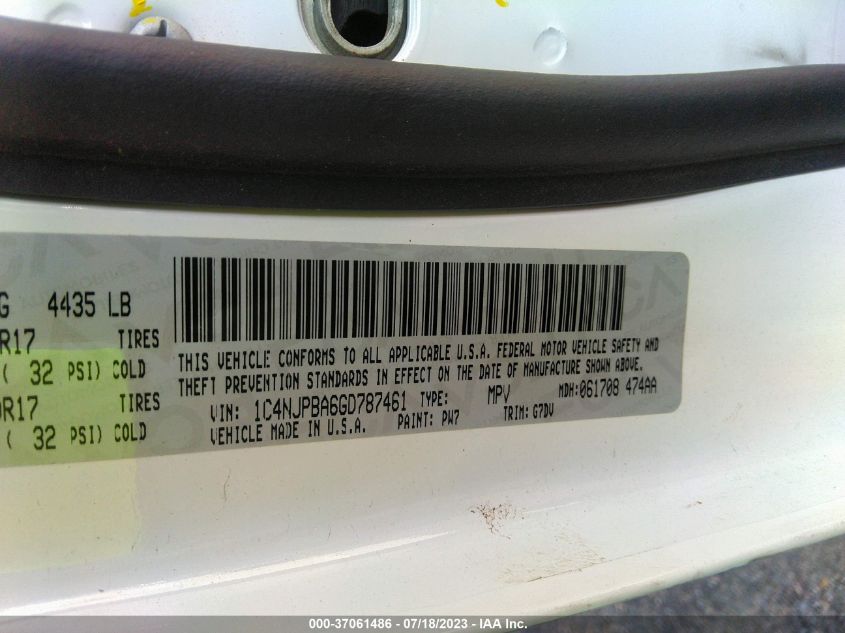 2016 JEEP PATRIOT SPORT SE - 1C4NJPBA6GD787461