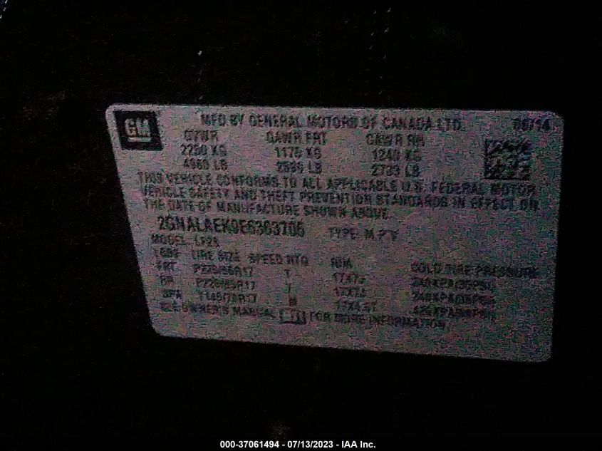 2014 CHEVROLET EQUINOX LS - 2GNALAEK9E6363706