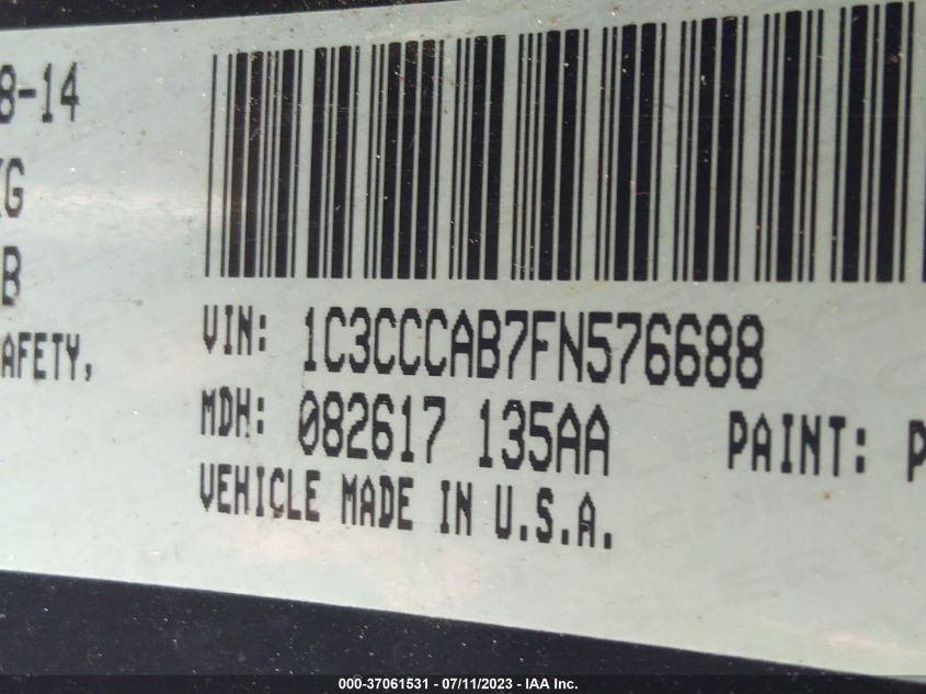 2015 CHRYSLER 200 LIMITED - 1C3CCCAB7FN576688