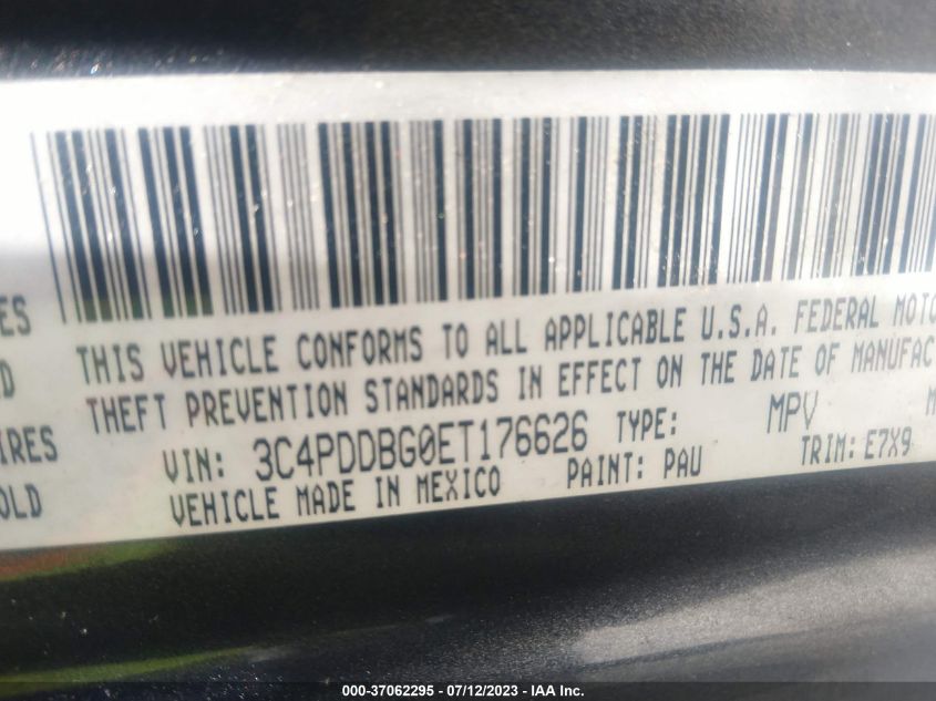 2014 DODGE JOURNEY SXT - 3C4PDDBG0ET176626