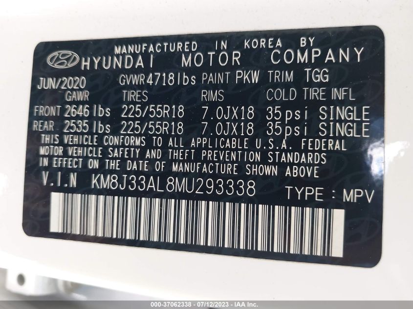 2021 HYUNDAI TUCSON SEL - KM8J33AL8MU293338