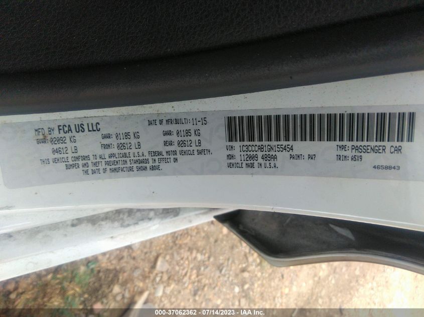 2016 CHRYSLER 200 LIMITED - 1C3CCCAB1GN155454
