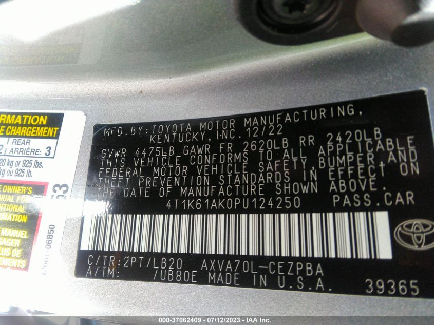 2023 TOYOTA CAMRY XSE - 4T1K61AK0PU124250