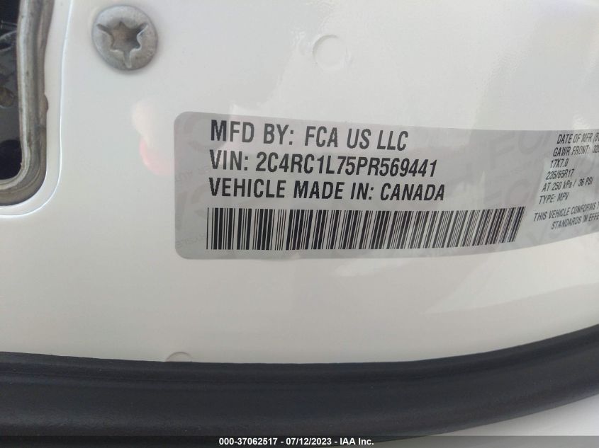 2023 CHRYSLER PACIFICA - 2C4RC1L75PR569441