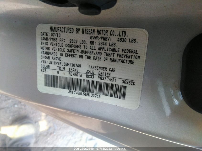 2014 INFINITI Q60 COUPE - JN1CV6EL5EM130749