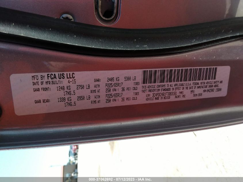 2015 DODGE JOURNEY AMERICAN VALUE PKG - 3C4PDCAB1FT683181