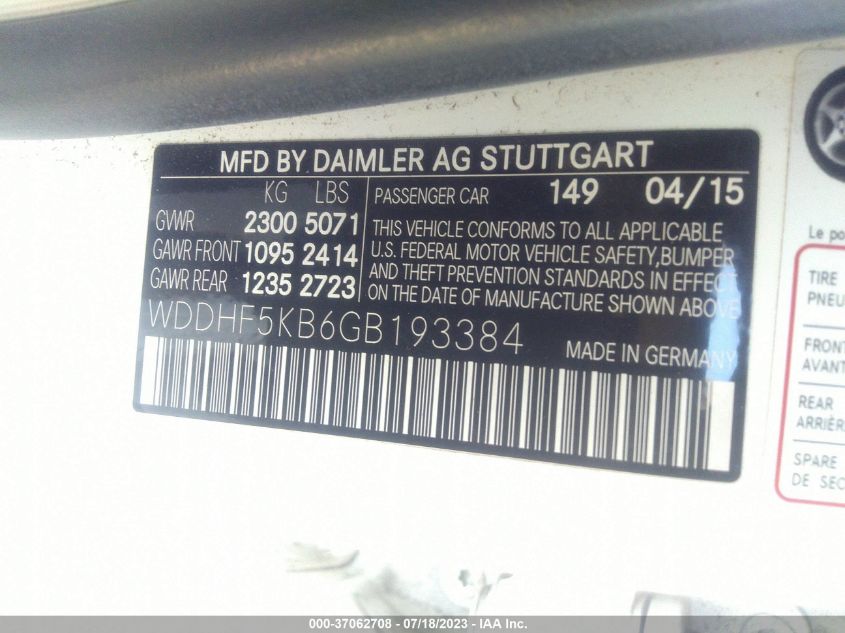 2016 MERCEDES-BENZ E-CLASS E 350 - WDDHF5KB6GB193384
