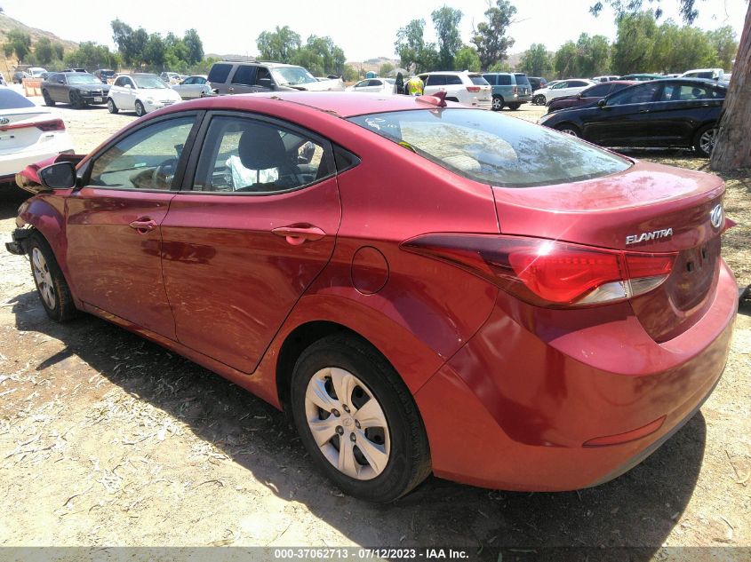 2016 HYUNDAI ELANTRA SE - 5NPDH4AE1GH709738