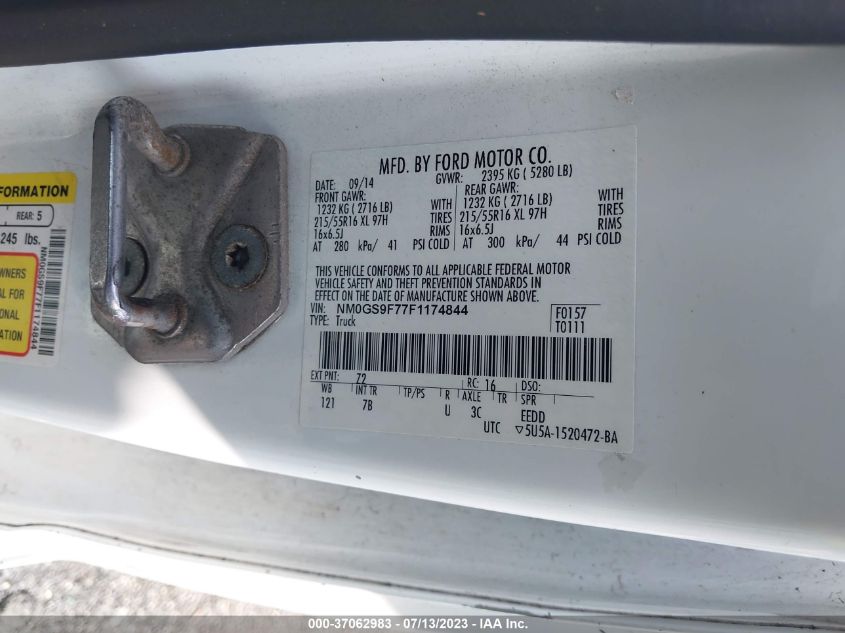 2015 FORD TRANSIT CONNECT WAGON XLT NM0GS9F77F1174844
