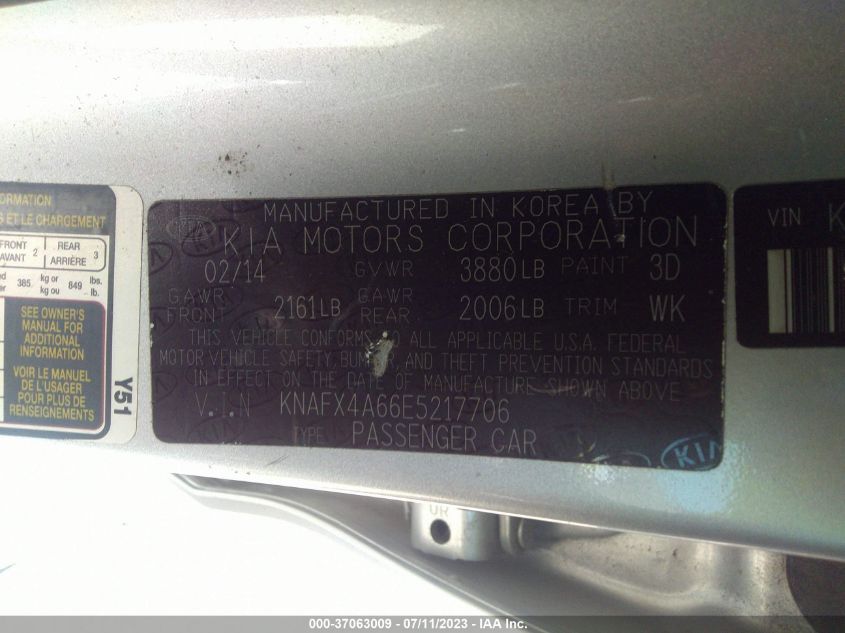 2014 KIA FORTE LX - KNAFX4A66E5217706