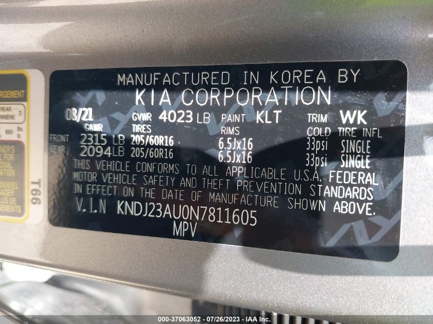2022 KIA SOUL LX - KNDJ23AU0N7811605
