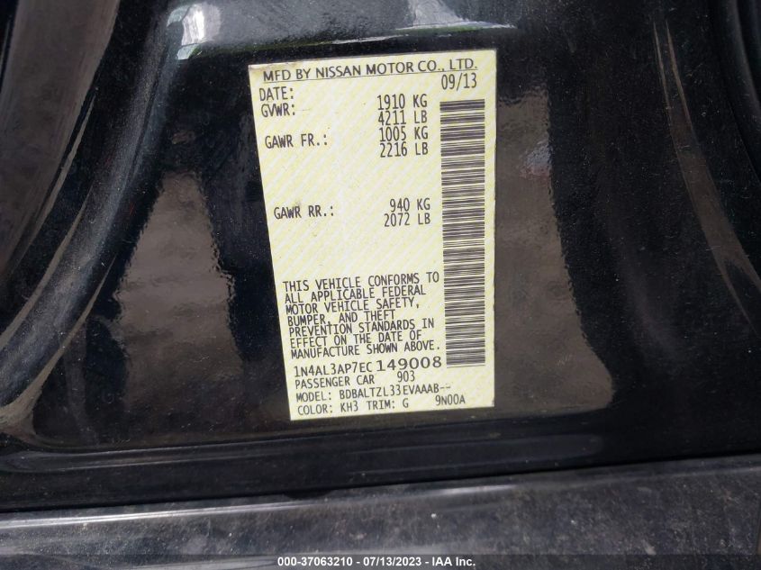 2014 NISSAN ALTIMA 2.5 SV - 1N4AL3AP7EC149008