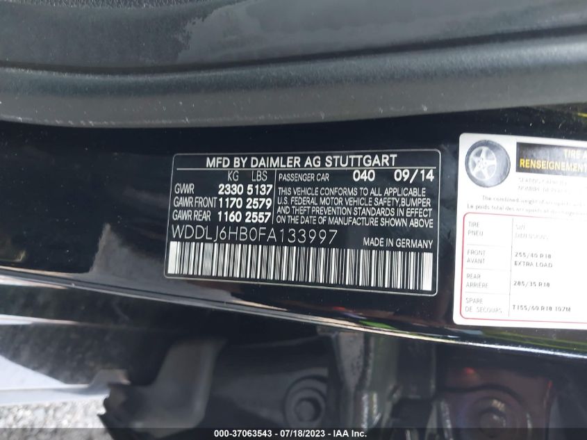 2015 MERCEDES-BENZ CLS 400 - WDDLJ6HB0FA133997