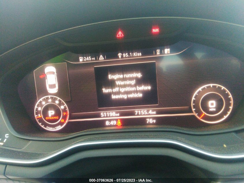 2018 AUDI A5 SPORTBACK PREMIUM PLUS - WAUENCF58JA003300