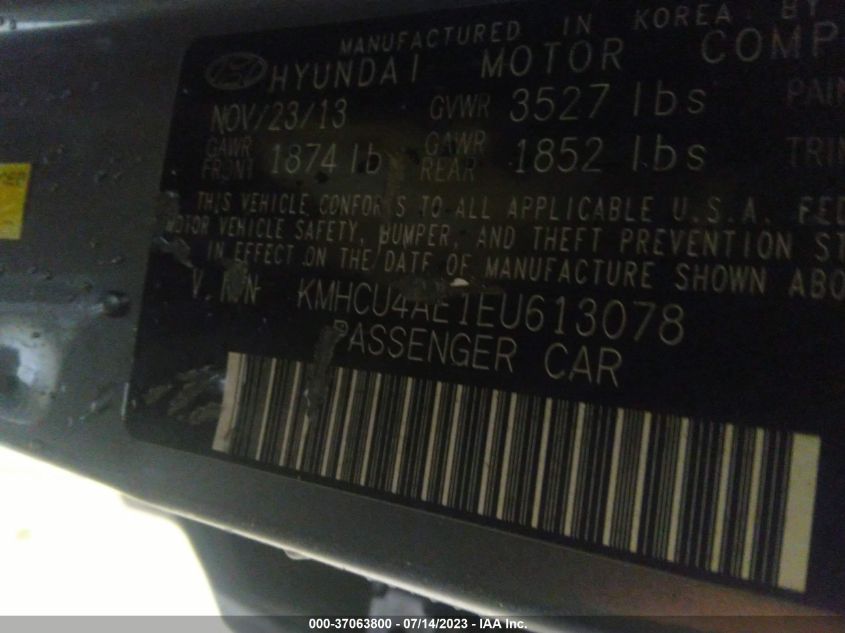 2014 HYUNDAI ACCENT GLS - KMHCU4AE1EU613078