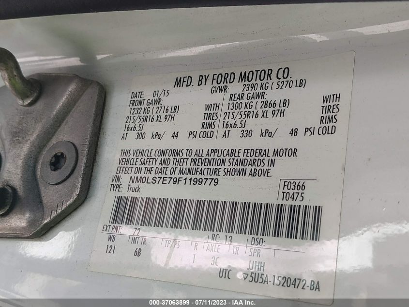 2015 FORD TRANSIT CONNECT XL - NM0LS7E79F1199779