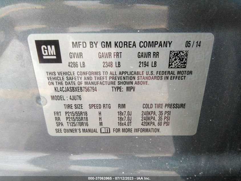 2014 BUICK ENCORE - KL4CJASBXEB756794