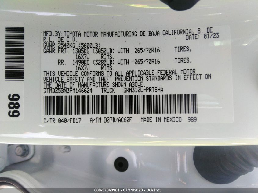 2023 TOYOTA TACOMA 4WD SR5/TRD SPORT - 3TMDZ5BN3PM146624