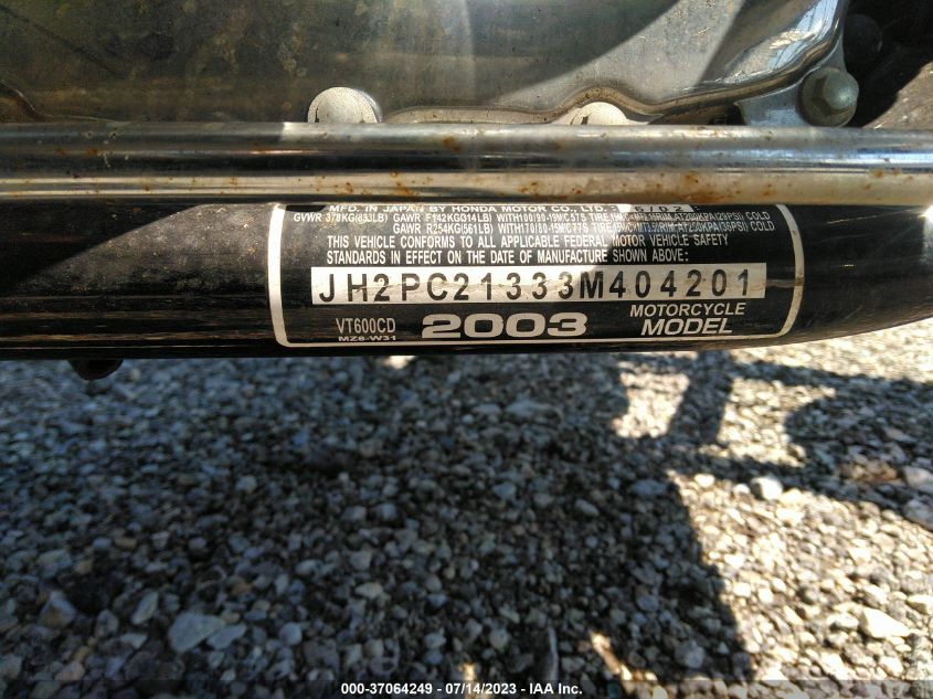 2003 HONDA VT600 CD JH2PC21333M404201