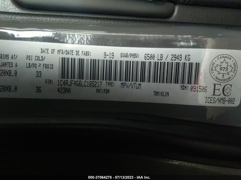 2020 JEEP GRAND CHEROKEE ALTITUDE - 1C4RJFAG6LC165217