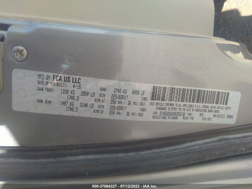 2016 DODGE GRAND CARAVAN AMERICAN VALUE PKG - 2C4RDGBGXGR356132