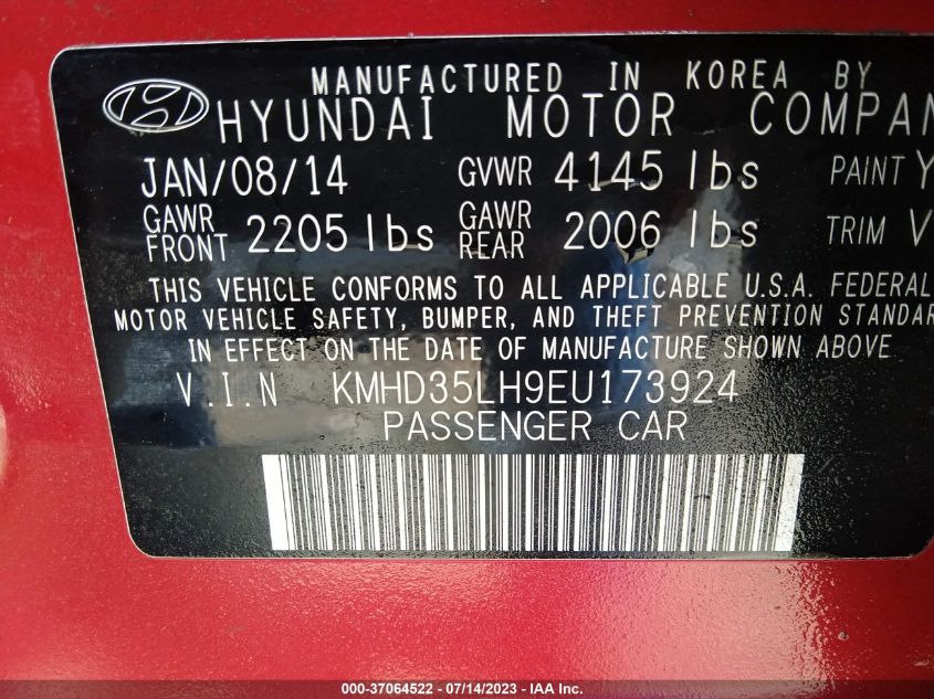 2014 HYUNDAI ELANTRA GT - KMHD35LH9EU173924