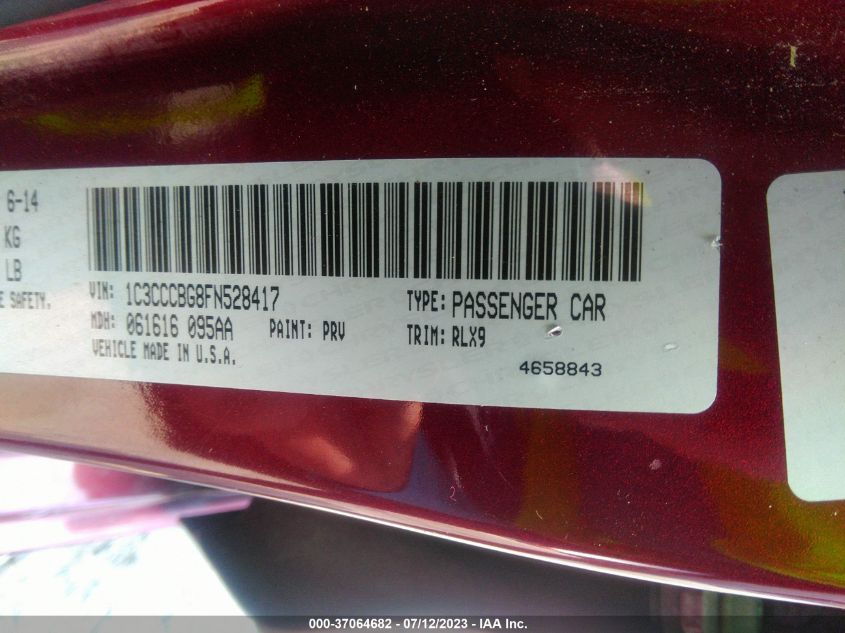 2015 CHRYSLER 200 S - 1C3CCCBG8FN528417