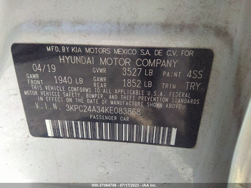 2019 HYUNDAI ACCENT SE - 3KPC24A34KE083868