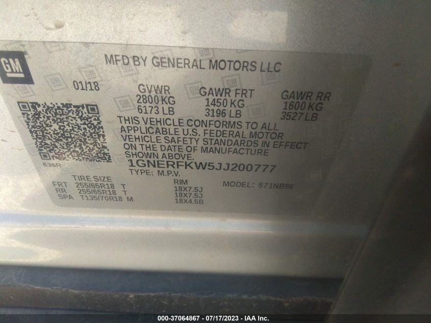 2018 CHEVROLET TRAVERSE LS - 1GNERFKW5JJ200777