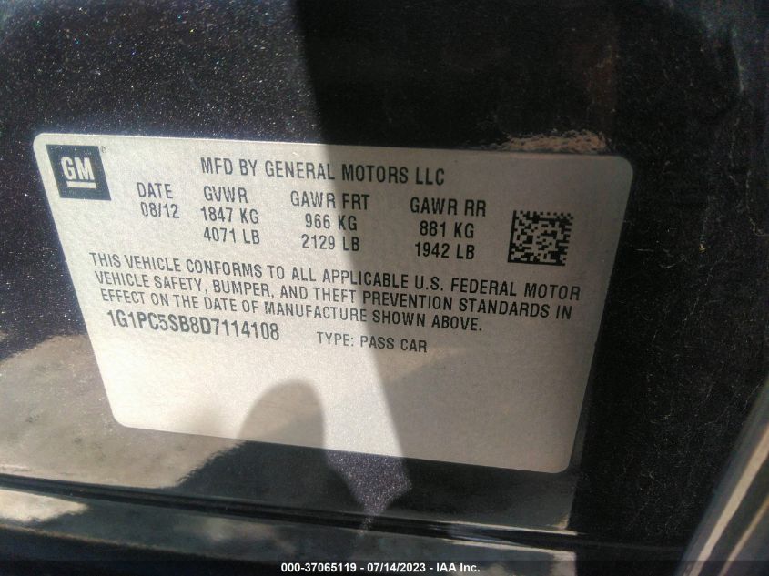 2013 CHEVROLET CRUZE 1LT - 1G1PC5SB8D7114108