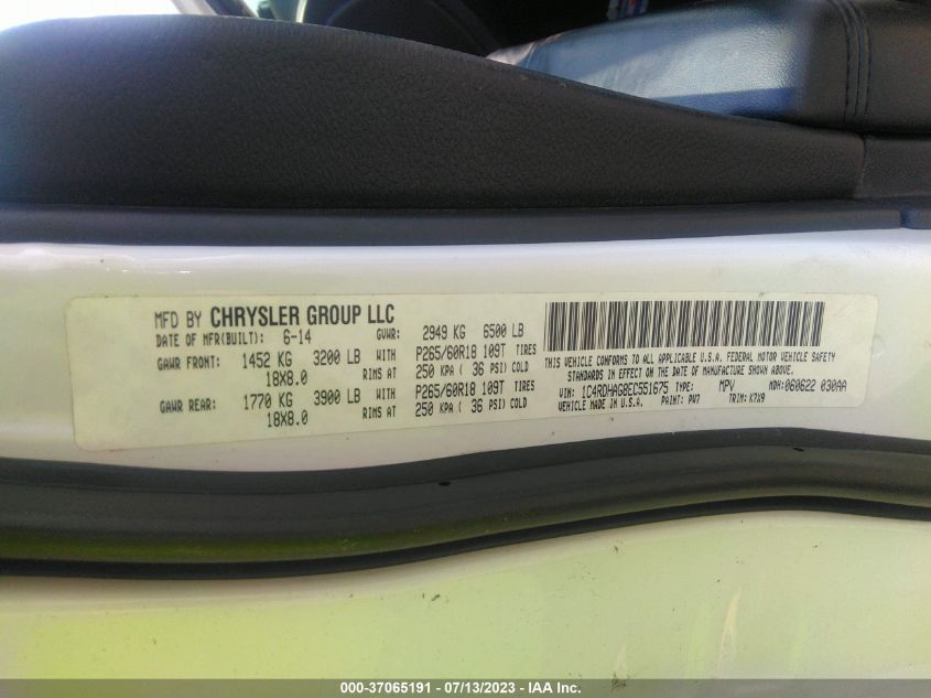 2014 DODGE DURANGO SXT - 1C4RDHAG8EC551675