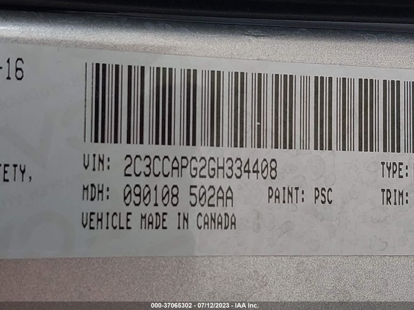 2016 CHRYSLER 300 300C PLATINUM - 2C3CCAPG2GH334408