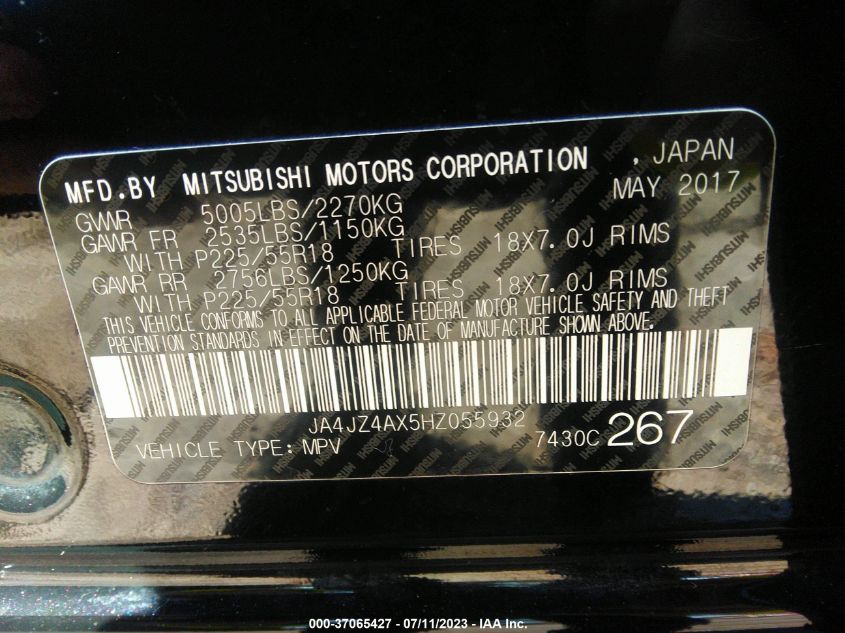 2017 MITSUBISHI OUTLANDER GT - JA4JZ4AX5HZ055932
