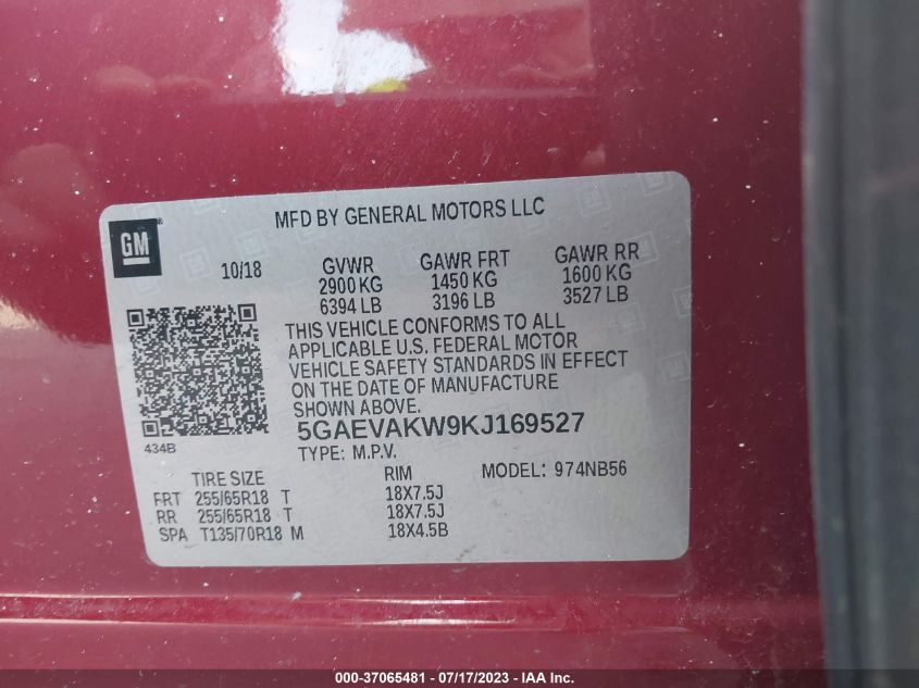 2019 BUICK ENCLAVE ESSENCE - 5GAEVAKW9KJ169527