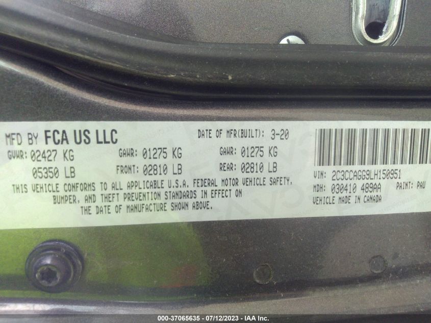 2020 CHRYSLER 300 S - 2C3CCAGG9LH150951