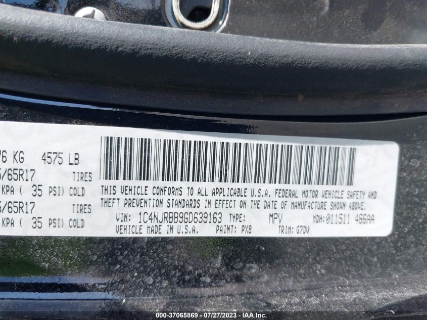 2016 JEEP PATRIOT SPORT SE - 1C4NJRBB9GD639163