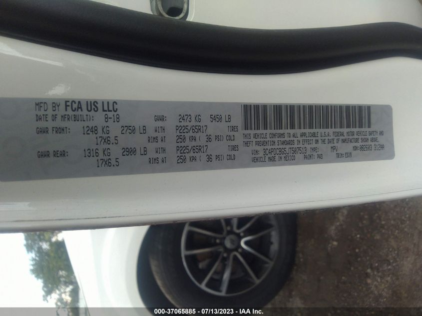 2018 DODGE JOURNEY SXT - 3C4PDCBG5JT507513