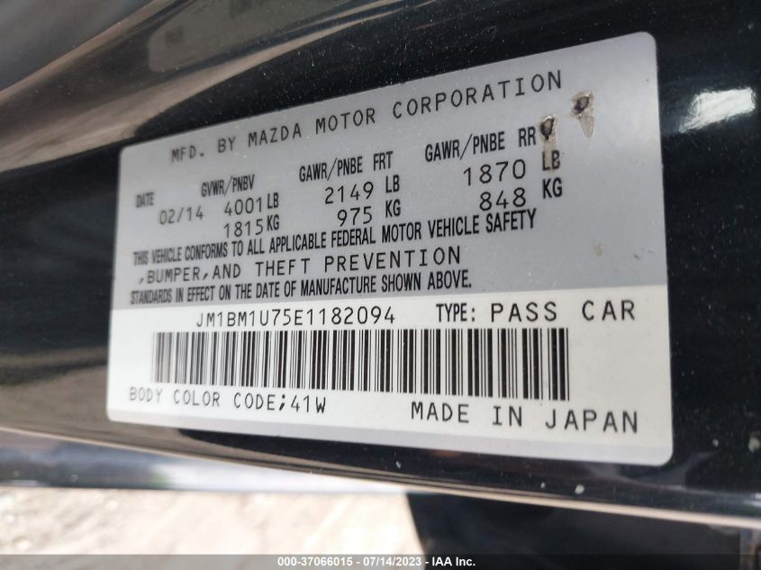2014 MAZDA MAZDA3 I SPORT - JM1BM1U75E1182094