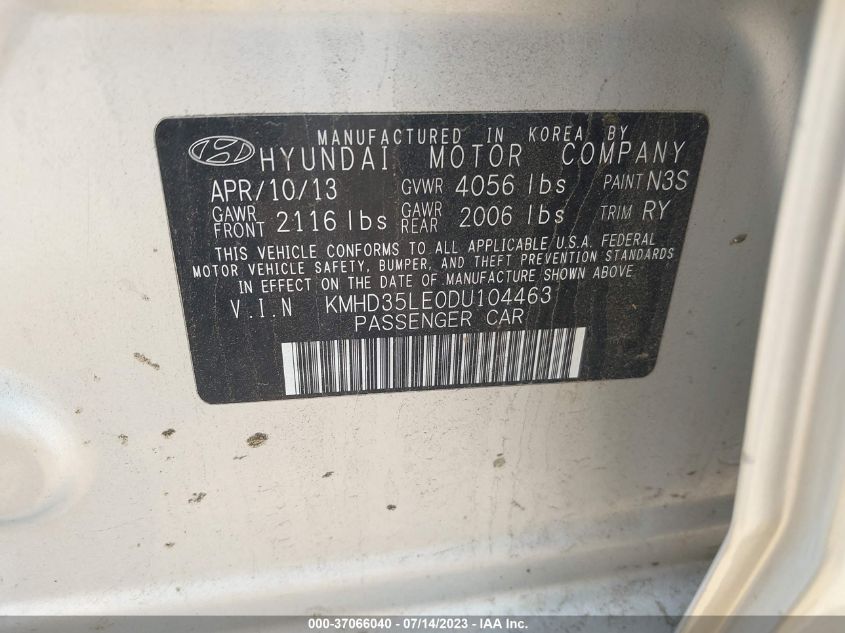 2013 HYUNDAI ELANTRA GT - KMHD35LE0DU104463
