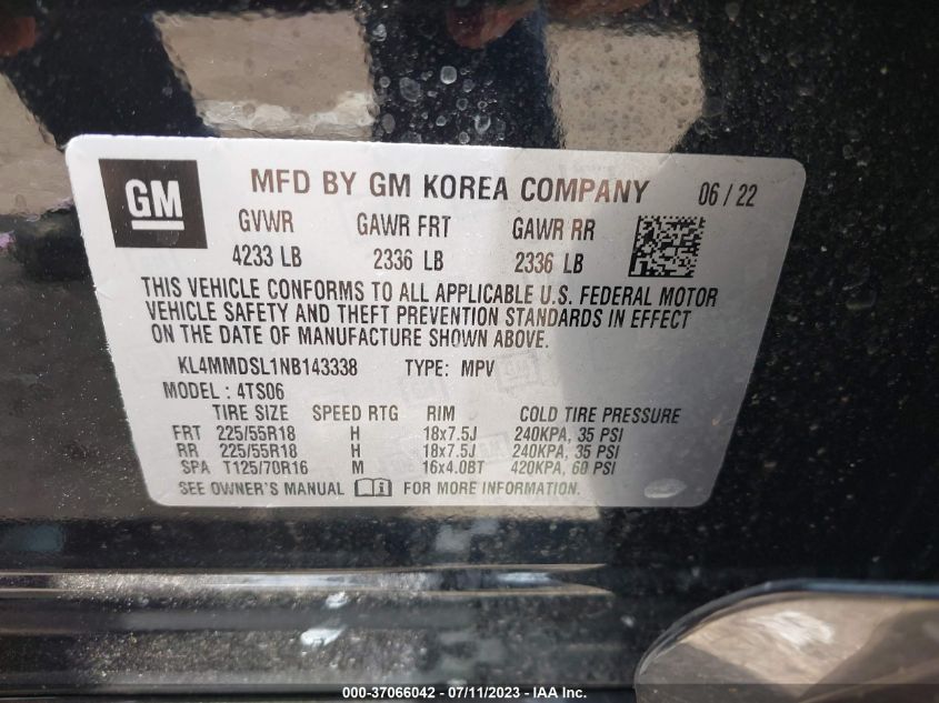 2022 BUICK ENCORE GX SELECT - KL4MMDSL1NB143338