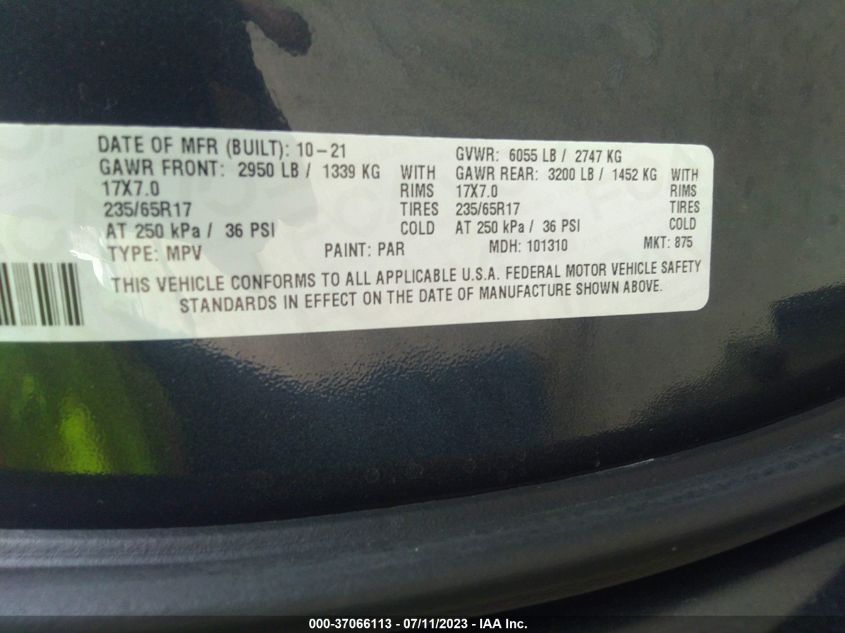 2021 CHRYSLER PACIFICA TOURING L - 2C4RC1BG8MR589230
