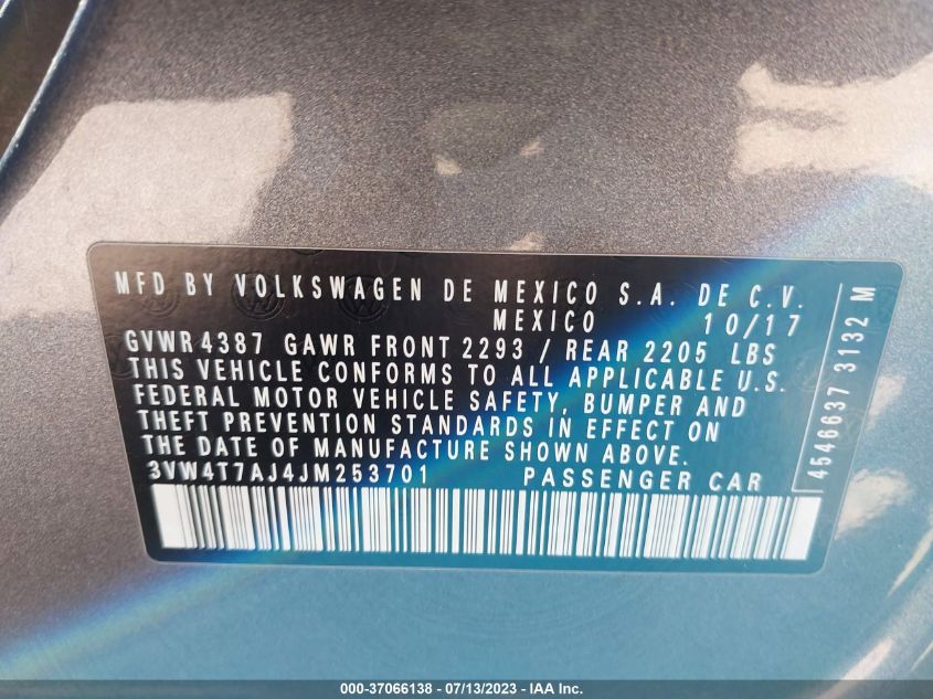 2018 VOLKSWAGEN JETTA 2.0T GLI - 3VW4T7AJ4JM253701
