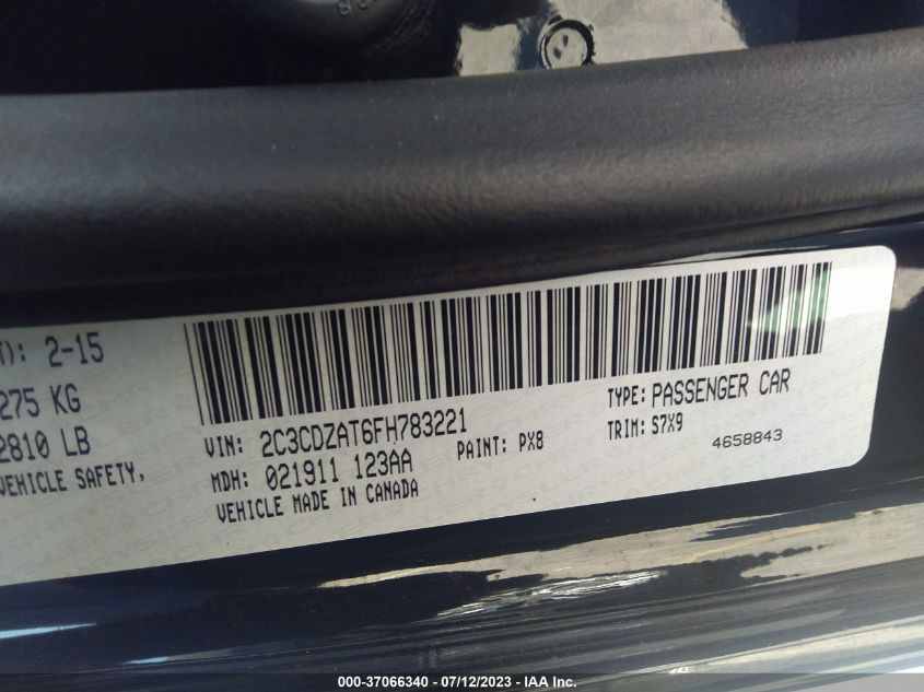 2015 DODGE CHALLENGER SXT - 2C3CDZAT6FH783221