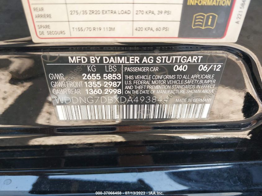 2013 MERCEDES-BENZ S-CLASS S 550 - WDDNG7DBXDA493844