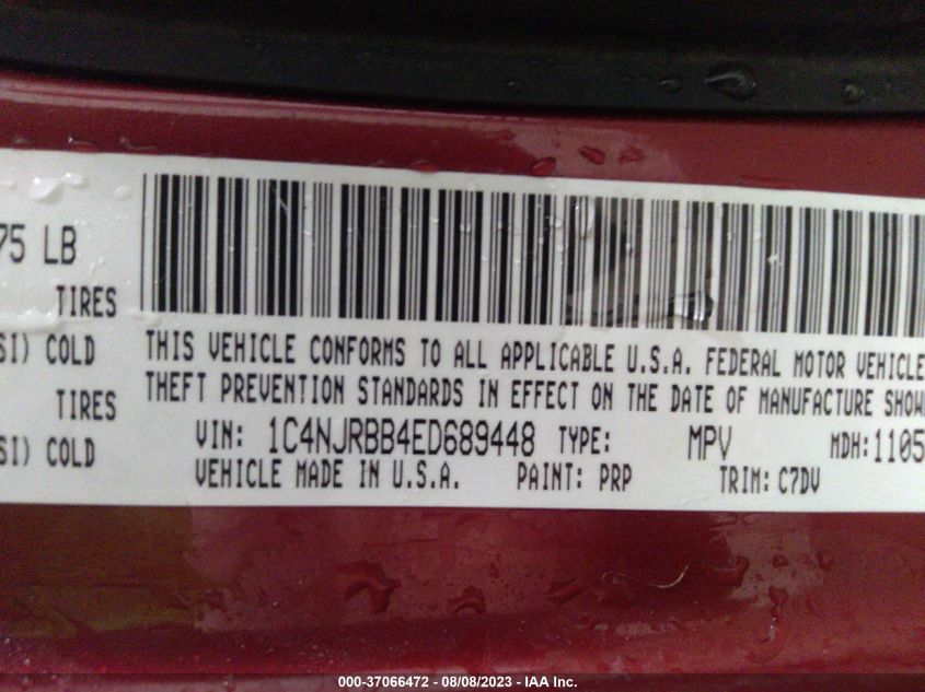 2014 JEEP PATRIOT SPORT - 1C4NJRBB4ED689448