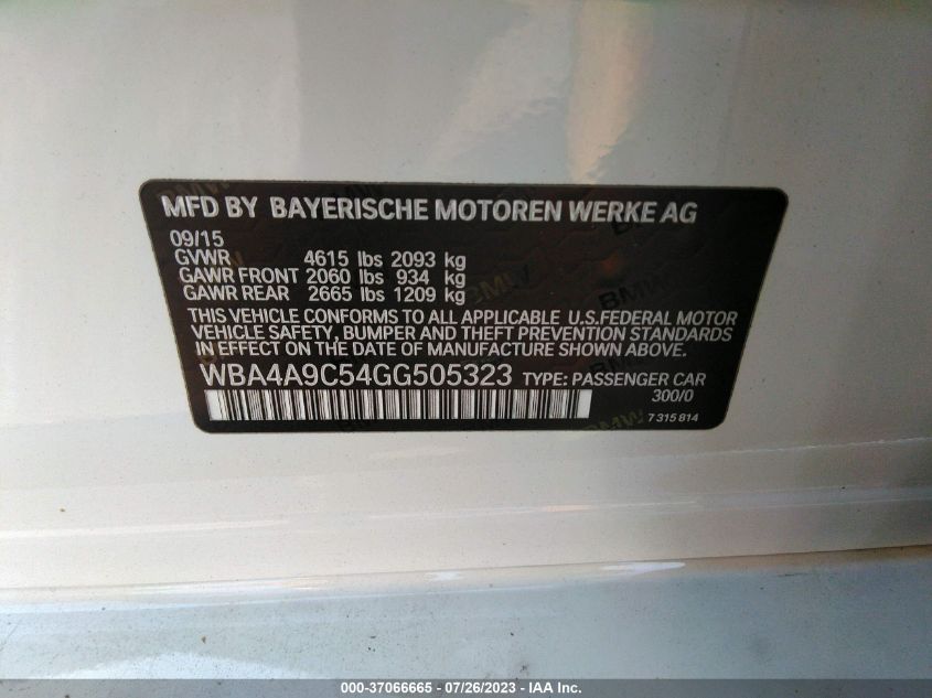 2016 BMW 4 SERIES 428I - WBA4A9C54GG505323