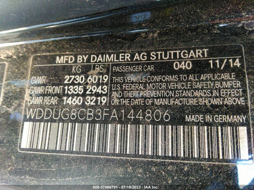 2015 MERCEDES-BENZ S 550 - 0WDDUG8CB3F144806