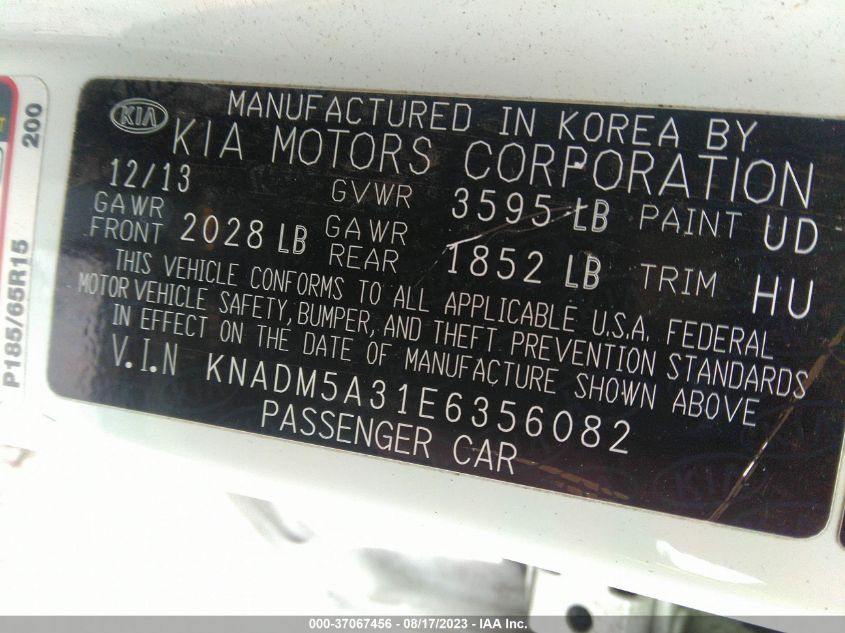 2014 KIA RIO LX - KNADM5A31E6356082