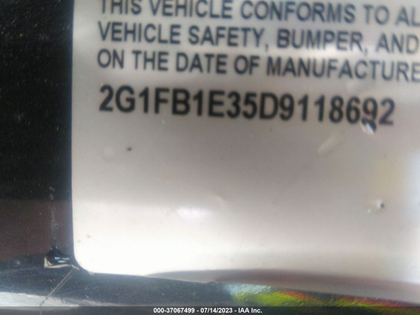 2013 CHEVROLET CAMARO LT - 2G1FB1E35D9118692